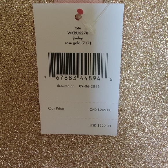NWT Kate Spade Rose Gold Tote - Picture 3 of 3